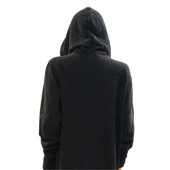 Free People Zip-up Hoodie Jacket Top Oversized Cotton Slouchy Black M 278134 - Picture 6 of 6